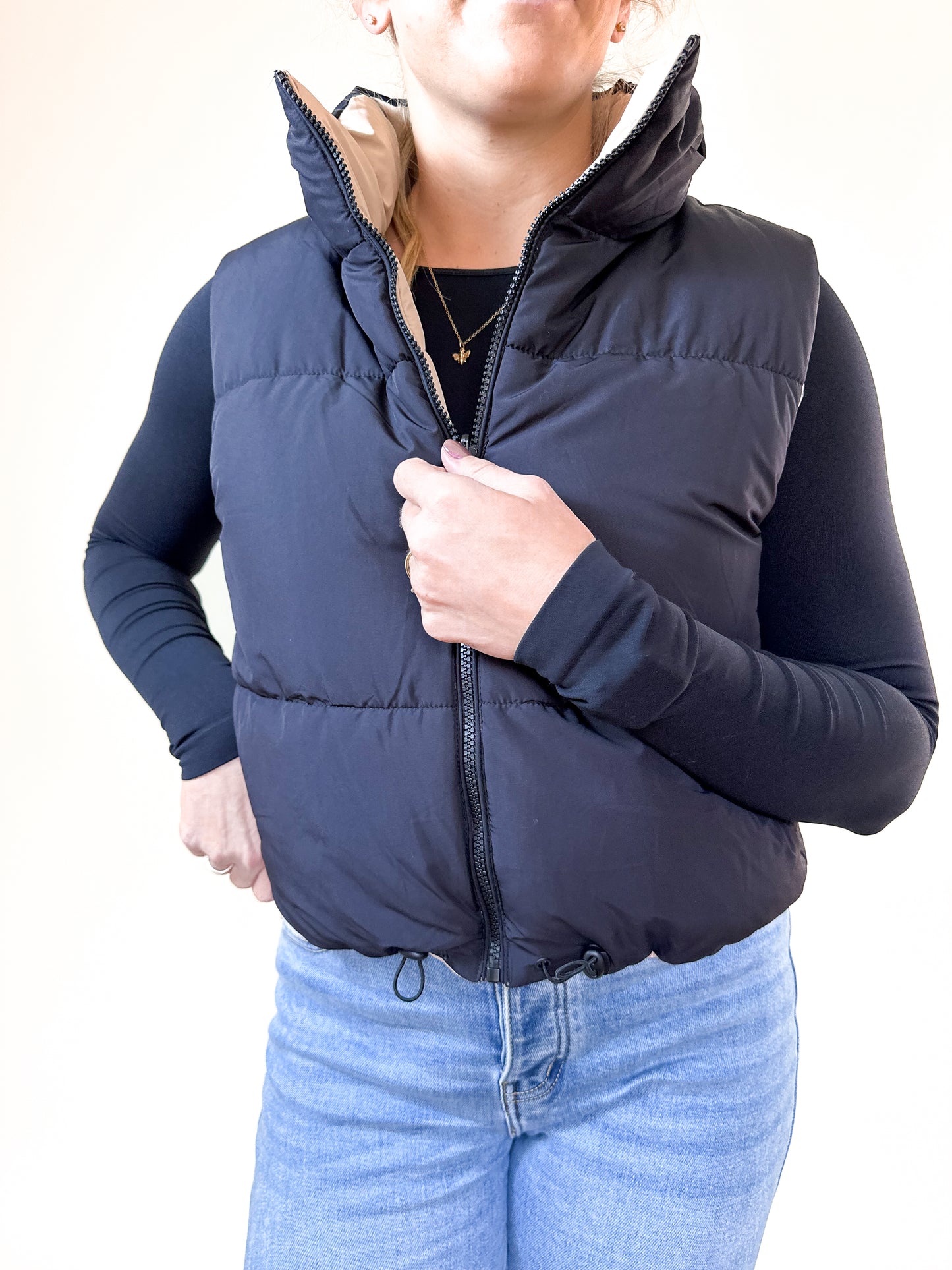 Double Standards Reversible Cropped Puffer Vest