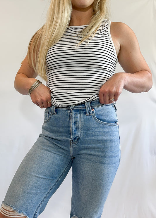 St. Pete Striped Ribbed Tank