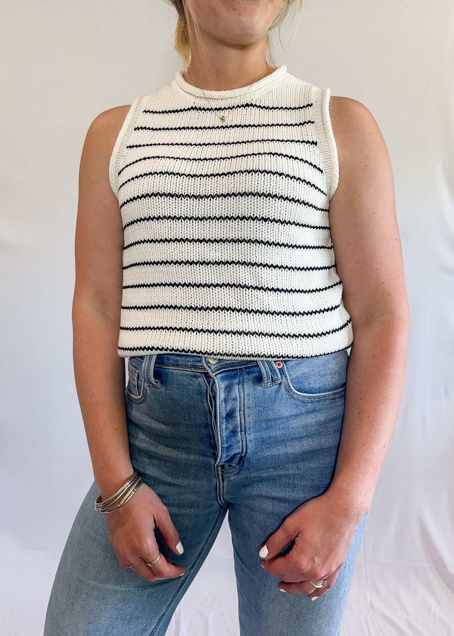 Charleston Striped Sweater Tank