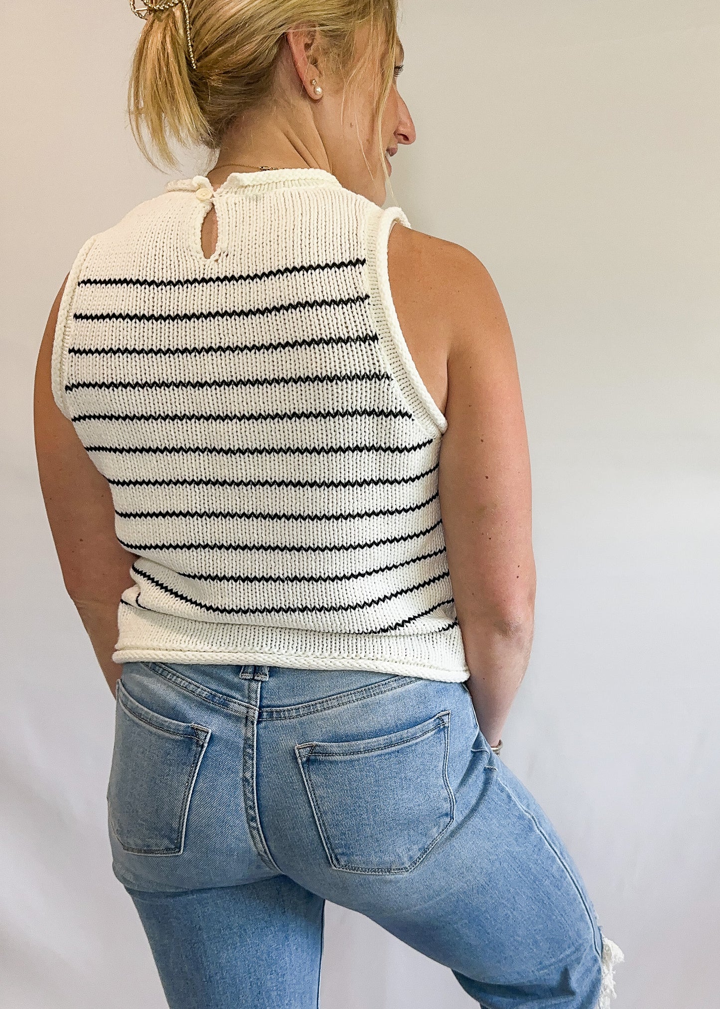 Charleston Striped Sweater Tank