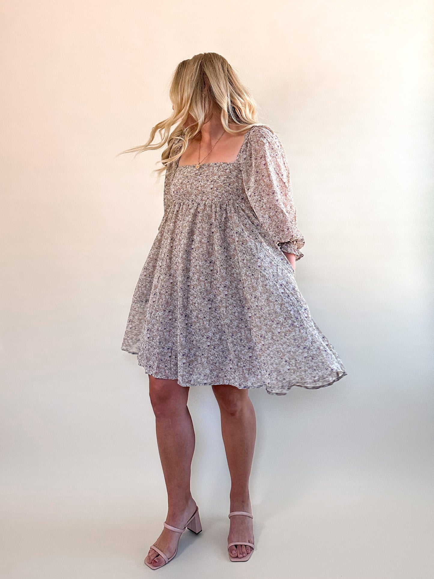 Vintage Floral Babydoll Dress