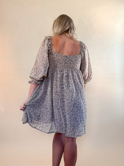 Vintage Floral Babydoll Dress